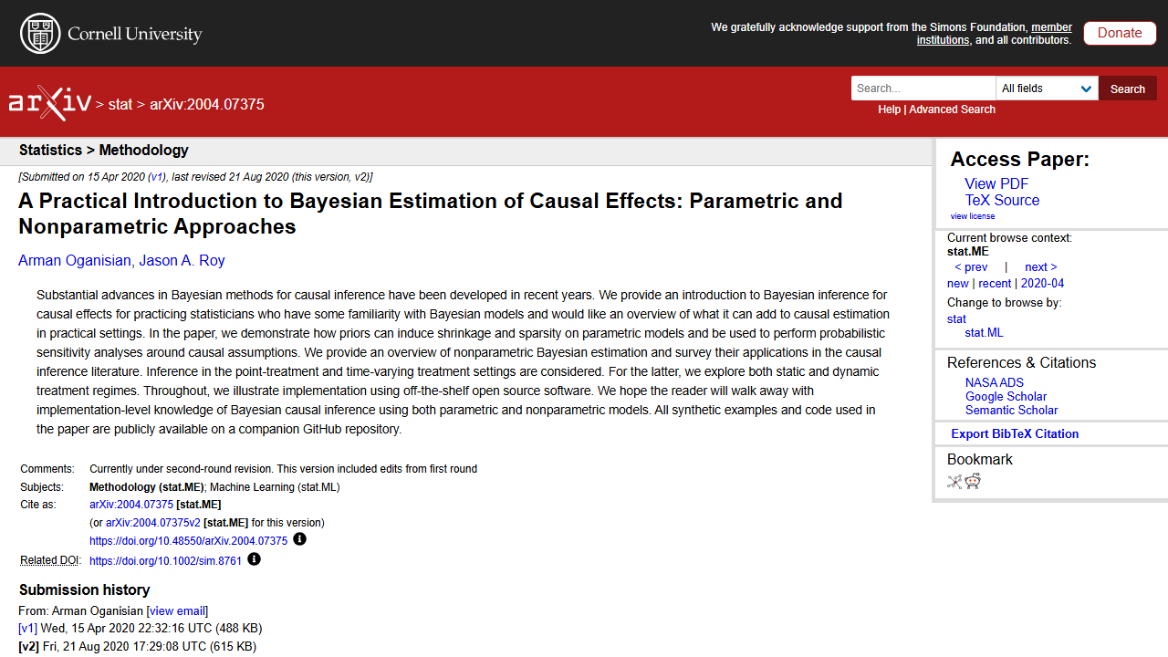 A Practical Introduction to Bayesian Estimation of Causal Effects
